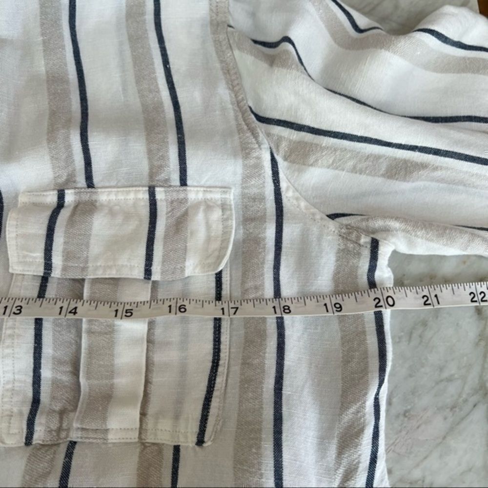 Rails Rowen Linen Blend Jacket Coco Stripe Size S… - image 7